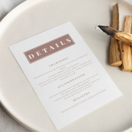 ミニマシンプルリストブラウンエレガント詳細 エンクロージャーカード