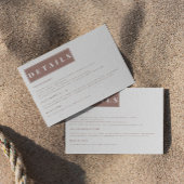 ミニマシンプルリストブラウンエレガント詳細 エンクロージャーカード