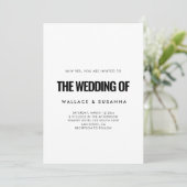 ミニマシンプルリストブラック&ホワイト結婚式招待状 セーブザデート (スタンド正面)