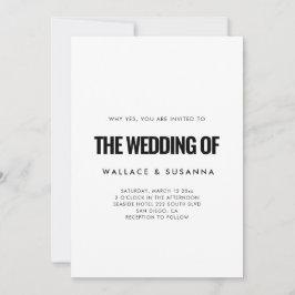 ミニマシンプルリストブラック&ホワイト結婚式招待状 セーブザデート