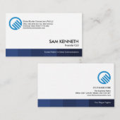 ミニマシンプルリストブルーシェーズストライプ創業者CEO 名刺 (正面/裏面)