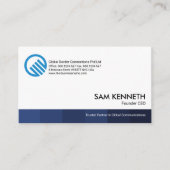 ミニマシンプルリストブルーシェーズストライプ創業者CEO 名刺 (正面)