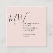 ミニマシンプルリストプロフェッショナルタイポグラフィバラ スクエア名刺 (裏面)