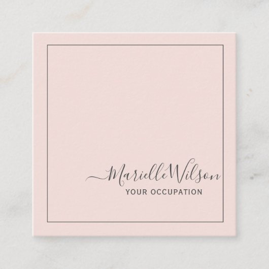 ミニマシンプルリストプロフェッショナルタイポグラフィバラ スクエア名刺 (正面)