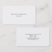 ミニマシンプルリストプロフェッショナルプレーンブラック&ホワイト 名刺 (正面/裏面)