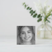 ミニマシンプルリストプロフェッショナル写真 スクエア名刺 (スタンド正面)