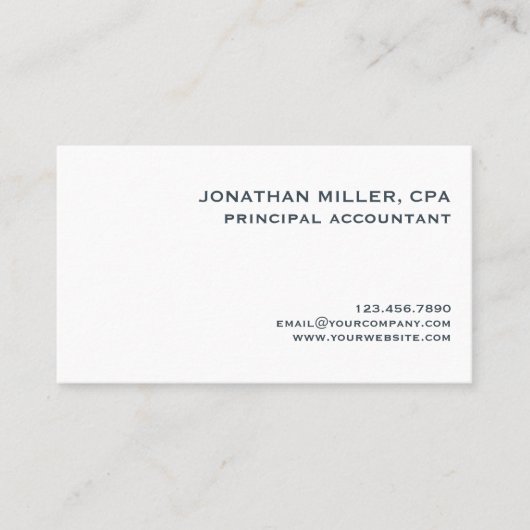 ミニマシンプルリストプロフェッショナル 名刺 (正面)