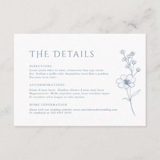 ミニマシンプルリストペリウィンクル結婚フローラ詳細 エンクロージャーカード (正面)