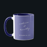 ミニマシンプルリストペリウィンクル結婚ブルー マグカップ<br><div class="desc">ミニマシンプルリストPeriwinkle Blueの結婚マグカップの結婚式の贈り物。2022年の色は、すべての青い色合いの中で最も暖かく幸せな色であるペリウィンクルブルーである。</div>