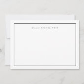 ミニマシンプルリストホワモダンイ縁どトグラム ノートカード (正面)