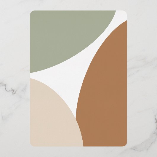 ミニマシンプルリストボーホアーストーンベビーシャワーフォイル 箔招待状 (裏面)