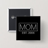 ミニマシンプルリストママタイポグラフィ |ピンボタン 缶バッジ (正面&裏面)