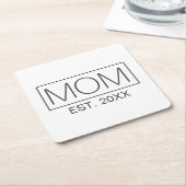 ミニマシンプルリストマムタイポグラフィ|コースター スクエアペーパーコースター (アングル)