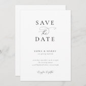 ミニマシンプルリストモダンウェディング日付の保存 招待状 (正面/裏面)