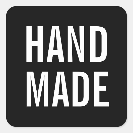 ミニマシンプルリストモダンブラック手作りビジネス スクエアシール (正面)