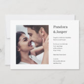 ミニマシンプルリストモダンホッ結婚ト写真 招待状 (正面)