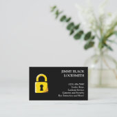 ミニマシンプルリストモダンロックスミス金ゴールドロック 名刺 (スタンド正面)