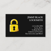 ミニマシンプルリストモダンロックスミス金ゴールドロック 名刺 (正面)