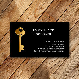 ミニマシンプルリストモダンロックスミス金ゴールド鍵 名刺