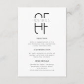 ミニマシンプルリストモノグラモダンム白結婚の エンクロージャーカード (正面)