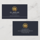 ミニマシンプルリストライン縁ど金ゴールドカトレリーシェフ 名刺 (正面/裏面)