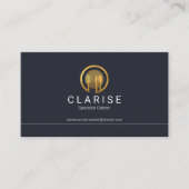 ミニマシンプルリストライン縁ど金ゴールドカトレリーシェフ 名刺 (正面)