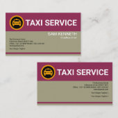 ミニマシンプルリストレトロレッドコラムタクシー運転手 名刺 (正面/裏面)