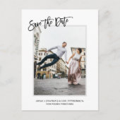 ミニマシンプルリスト写真の保存日付 インビテーションポストカード (正面)