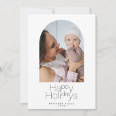ミニマシンプルリスト写真クリスマスホリデーカード シーズンカード (正面)
