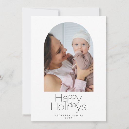 ミニマシンプルリスト写真クリスマスホリデーカード シーズンカード (正面)