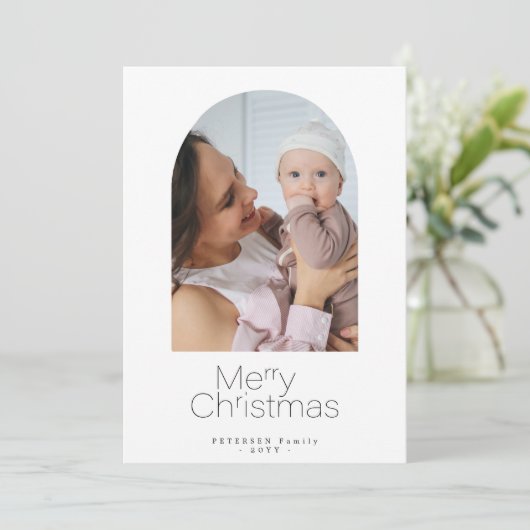 ミニマシンプルリスト写真クリスマス シーズンカード (スタンド正面)
