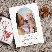 ミニマシンプルリスト写真クリスマス シーズンカード