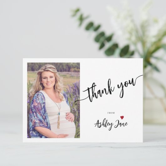 ミニマシンプルリスト写真ベビー感謝していシャワーユー カード (スタンド正面)
