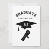 ミニマシンプルリスト写真卒業パーティー 招待状 (裏面)