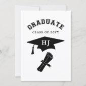 ミニマシンプルリスト写真卒業パーティー 招待状 (裏面)