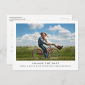 ミニマシンプルリスト写真結婚の日付の変更 案内ポストカード (正面/裏面)