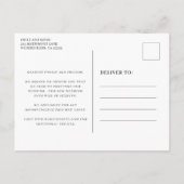 ミニマシンプルリスト写真結婚の日付の変更 案内ポストカード (裏面)