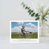 ミニマシンプルリスト写真結婚の日付の変更 案内ポストカード (スタンド正面)