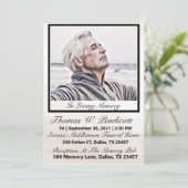 ミニマシンプルリスト写真葬儀追悼式 招待状 (スタンド正面)