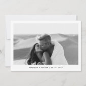 ミニマシンプルリスト写真QRコー結婚ド サンキューカード (正面)