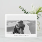 ミニマシンプルリスト写真QRコー結婚ド サンキューカード (スタンド正面)