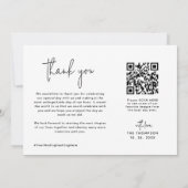 ミニマシンプルリスト写真QRコー結婚ド サンキューカード (裏面)