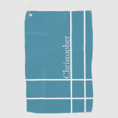 ミニマシンプルリスト名前をカスタムする海ブルー ゴルフタオル (正面)