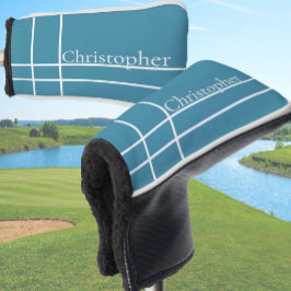 ミニマシンプルリスト名前をカスタムする海ブルー ゴルフヘッドカバー