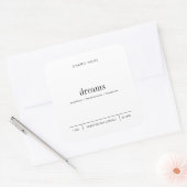 ミニマシンプルリスト大豆キャンドル白黒ラベル スクエアシール (封筒)