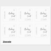 ミニマシンプルリスト大豆キャンドル白黒ラベル スクエアシール (シート)