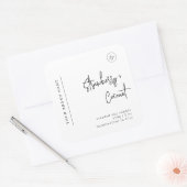 ミニマシンプルリスト大豆キャンドル白黒ラベル スクエアシール (封筒)