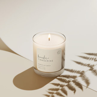 ミニマシンプルリスト大豆キャンドル白黒ラベル スクエアシール