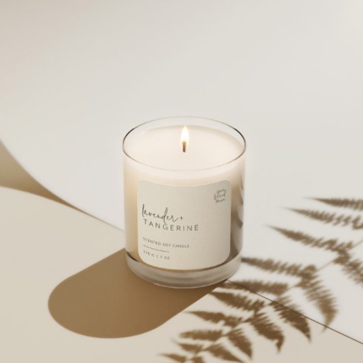 ミニマシンプルリスト大豆キャンドル白黒ラベル スクエアシール