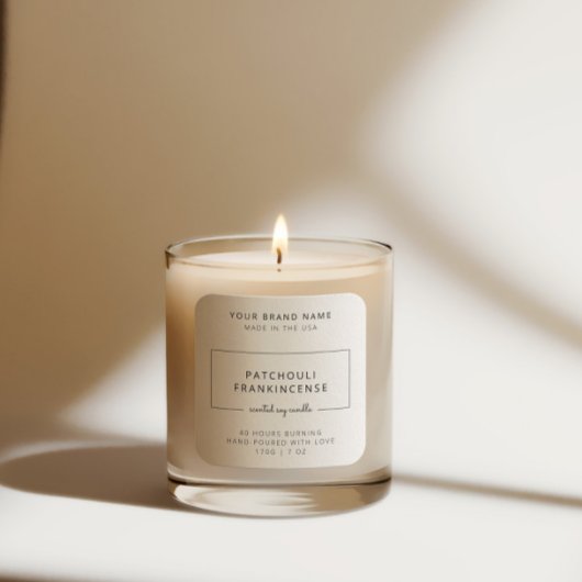 ミニマシンプルリスト大豆キャンドル白黒ラベル スクエアシール